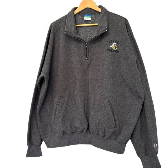 Purdue University Quarter Zip Sweatshirt XXL Long Sleeve Pockets Ribbed Cuffs - Picture 1 of 7
